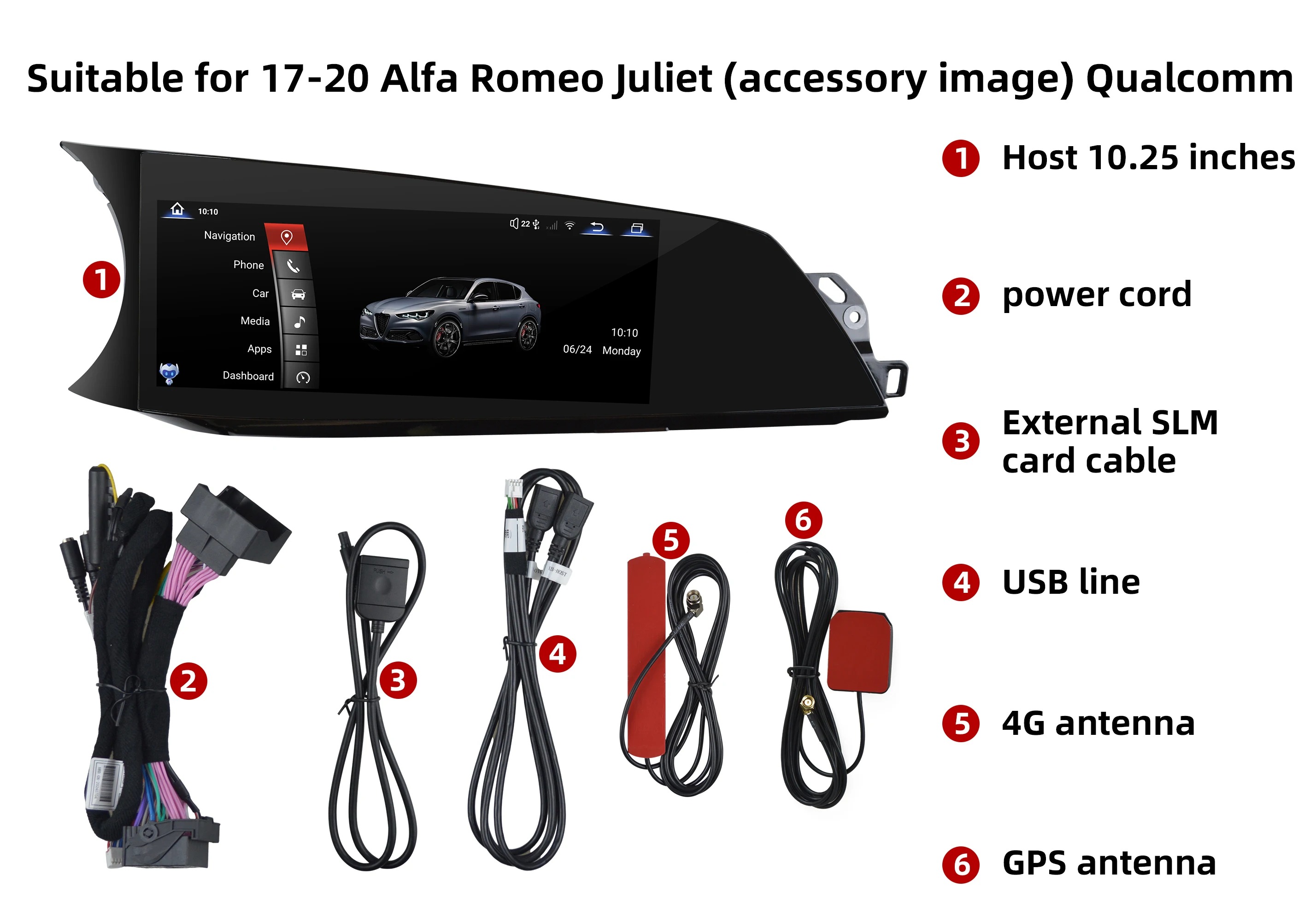 10.25   Android 13 Touch Screen CARPLAY for Giulia 2016-2019 Navigation with Auto Car Radio Multimedia Player